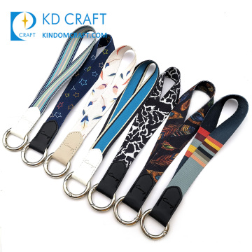 High quality bulk custom sublimation polyester keychain holder neck strap key chain silkscreen printing cheap keychain lanyard